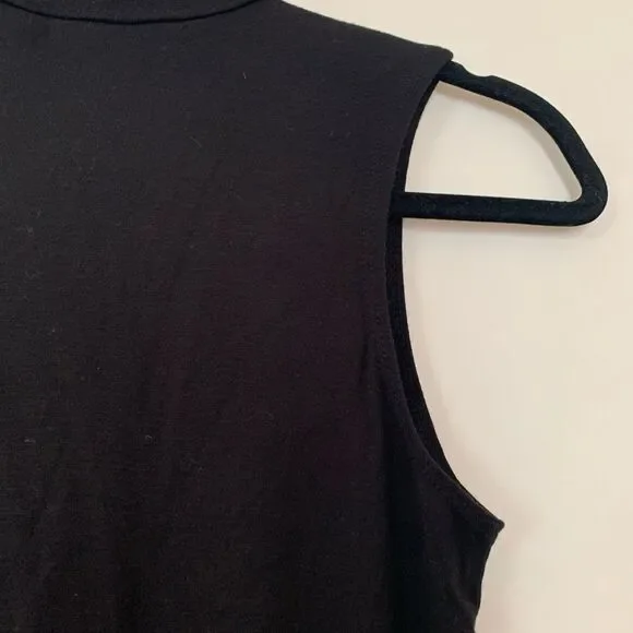 Groceries Apparel Black KeyHole Mock Neck Sleeveless Top Organic Cotton Blend XS - Picture 6 of 9